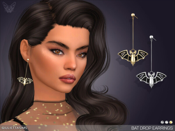 Bat Drop Earrings by feyona from TSR