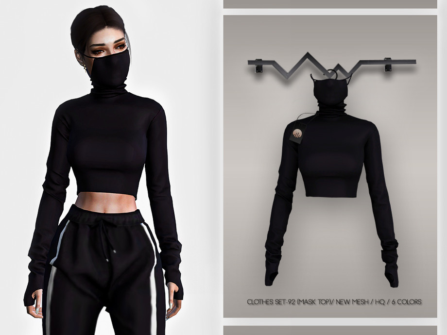 Clothes Set 92 Mask Top By Busra Tr From Tsr • Sims 4 Downloads
