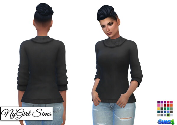 Collared Sweater with Button from NY Girl Sims