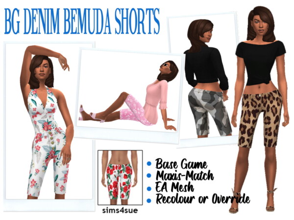 Denim Bermuda Shorts from Sims 4 Sue