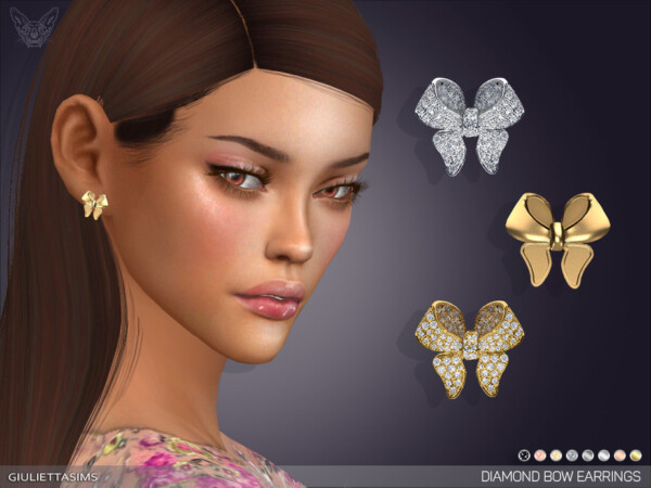 Diamond Pave Bow Earrings by feyona from TSR