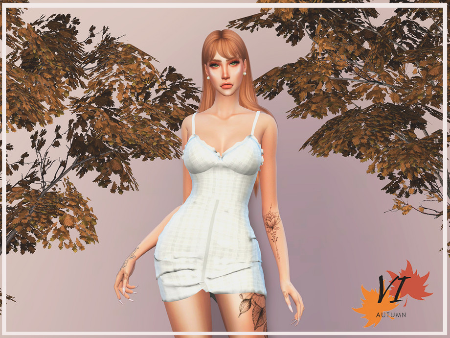 Dress Vi Autumn Vi By Viy Sims From Tsr • Sims 4 Downloads