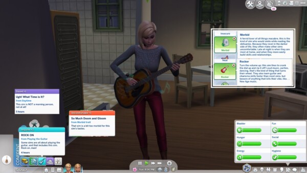 Fancy, Festive, Photographer, Morbid and Rocker Traits by jessienebulous from Mod The Sims