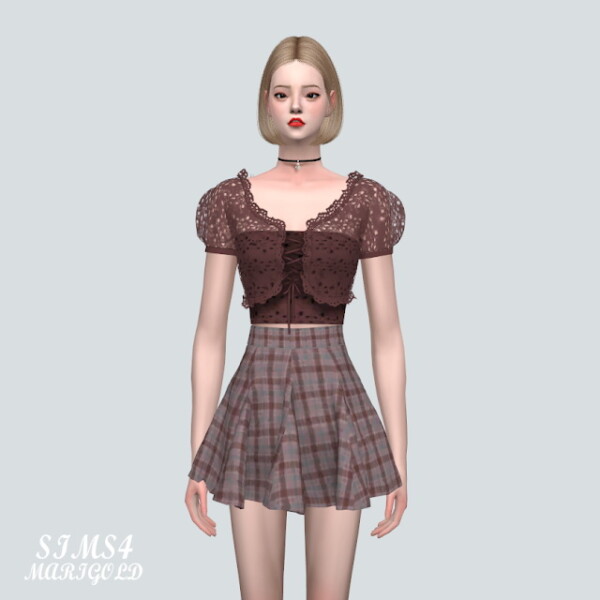 Frill Eyelet Lace Blouse from SIMS4 Marigold