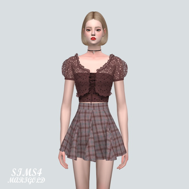 Frill Eyelet Lace Blouse from SIMS4 Marigold • Sims 4 Downloads