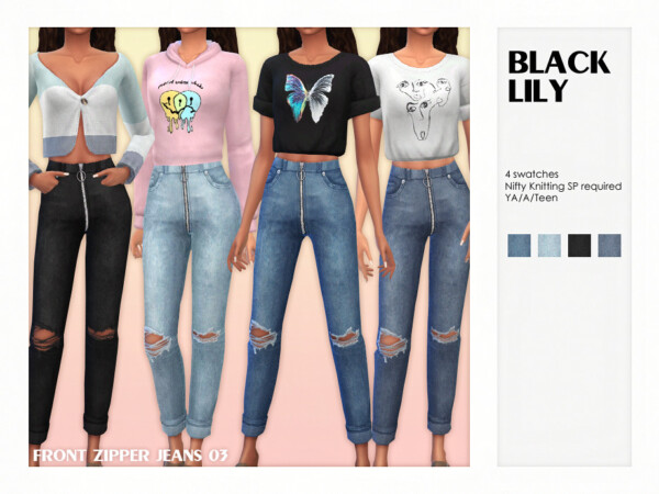 Front Zipper Jeans 03 by Black Lily from TSR