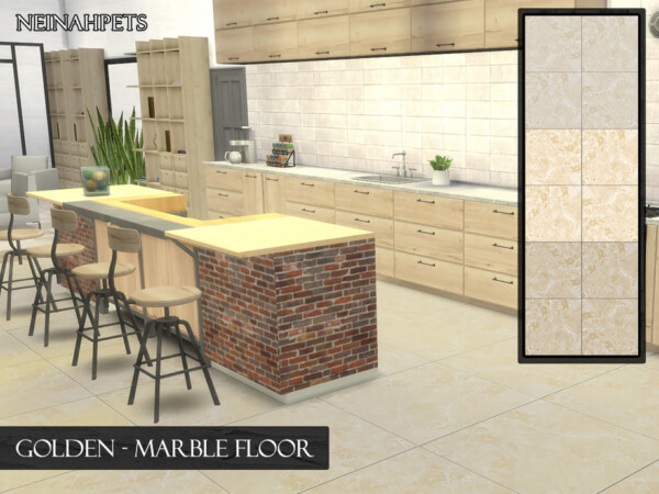 Golden Marble Tile Flooring by neinahpets from TSR
