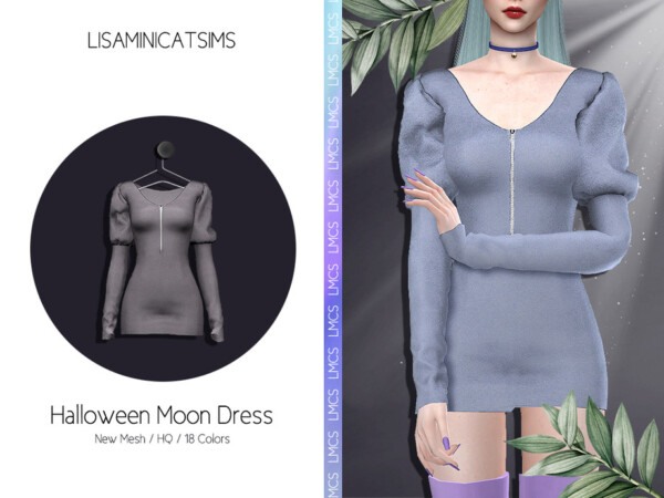 Halloween Moon Dress by Lisaminicatsims from TSR
