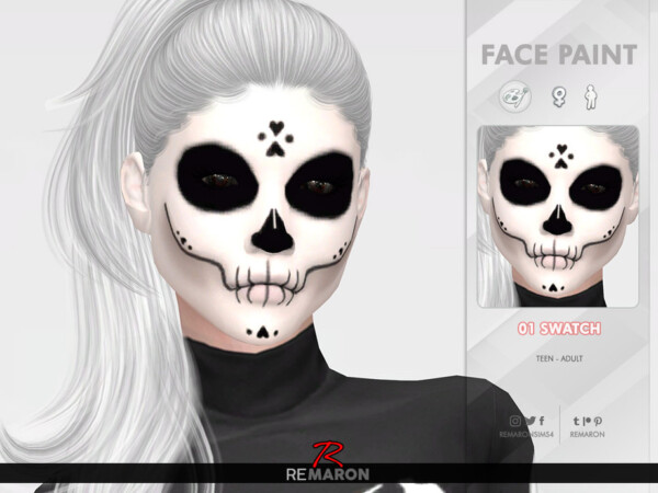 Halloween Skull Face Paint 01 by remaron from TSR