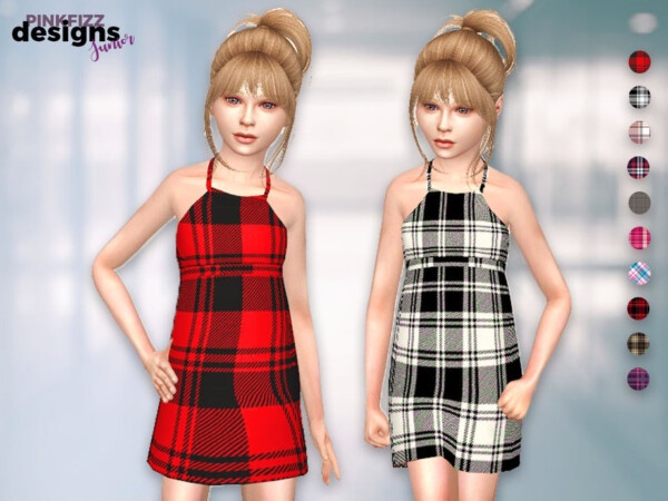 Junior Plaid Dress by Pinkfizzzzz from TSR