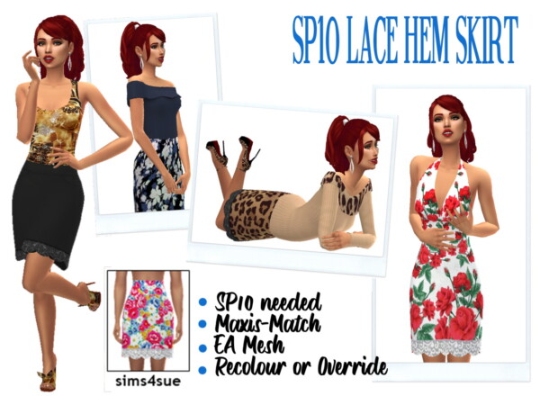 Lace Hem Skirt from Sims 4 Sue