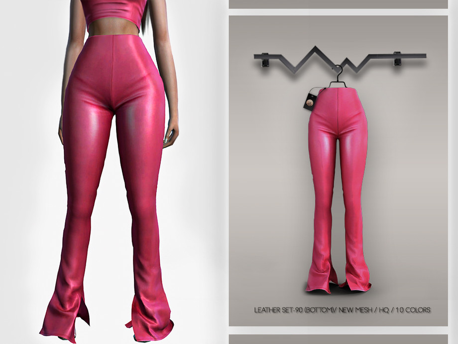 Leather Set 90 Pants by busra-tr from TSR • Sims 4 Downloads
