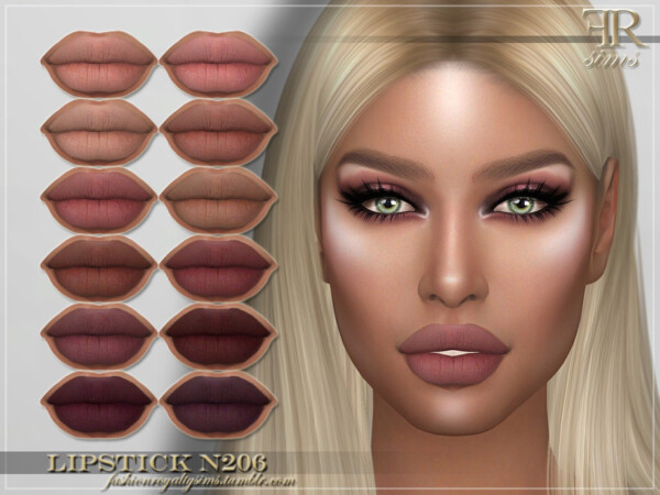 Lipstick N206 by FashionRoyaltySims from TSR