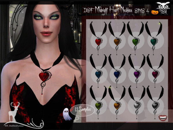 Midnight Heart Necklace by DanSimsFantasy from TSR