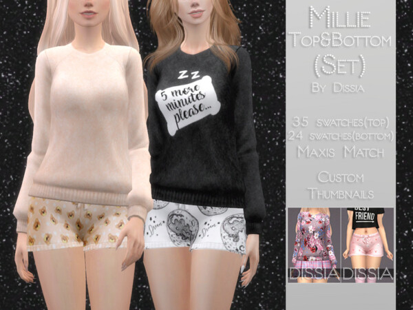 Millie Pajama Top and Bottom Set by Dissia from TSR