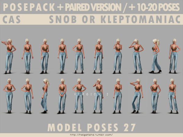 Model poses 27 Posepack by HelgaTisha from TSR