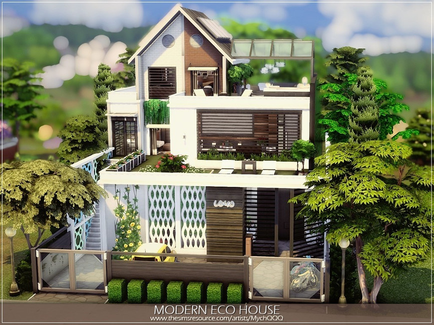Modern Eco House by MychQQQ from TSR • Sims 4 Downloads
