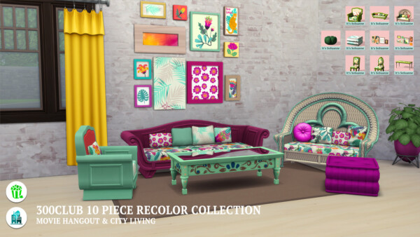 Movie Hangout Recolor Collection by ImSuanne from Mod The Sims