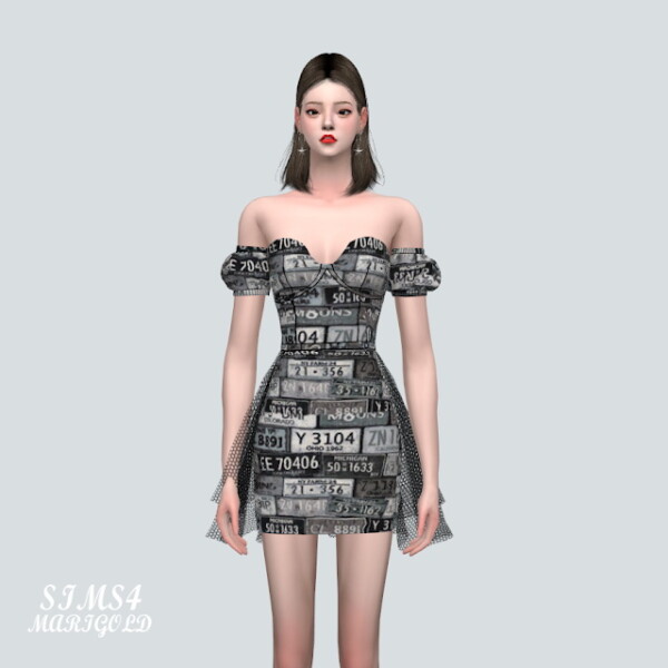 NN Off Shoulder Mini Dress V2 from SIMS4 Marigold