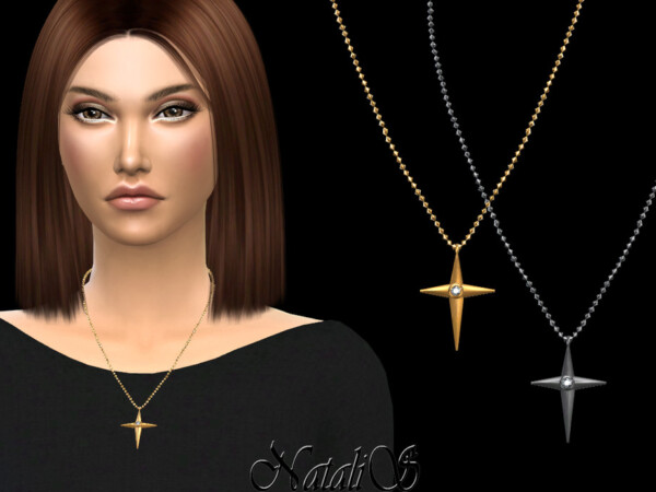 Bezel cross necklace by NataliS from TSR