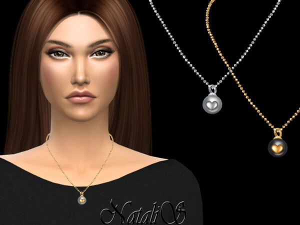 Pearl with heart necklace by NataliS from TSR