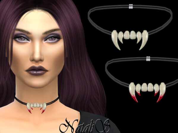 Vampire teeth choker by NataliS from TSR