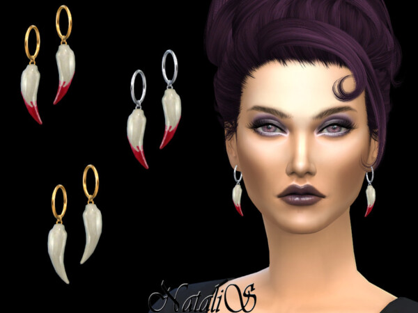 Vampire teeth earrings by NataliS from TSR