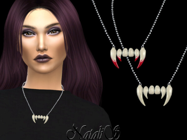 Vampire teeth necklace by NataliS from TSR