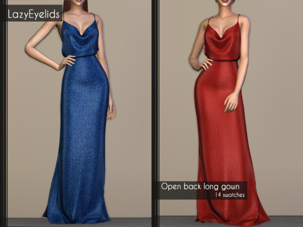 Open Back Long Gown, V Neck Long Gown and Plunginc Neckline Gown from Lazyeyelids