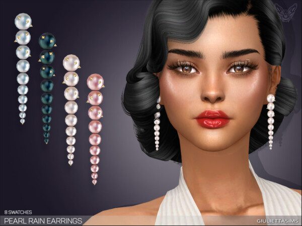 Pearl Rain Earrings by feyona from TSR