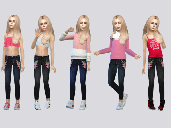 Pop Embroidered Jeans by McLayneSims from TSR