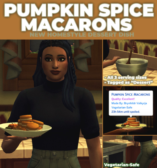 Pumpkin Spice Macarons New Custom Recipe by RobinKLocksley from Mod The Sims