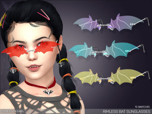Rimless Bat Sunglasses For Kids from Giulietta Sims