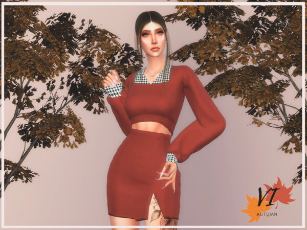 Skirt I   Autumn VI by Viy Sims from TSR