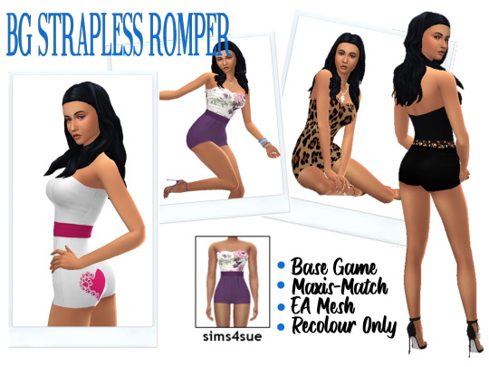 Strapless Romper from Sims 4 Sue