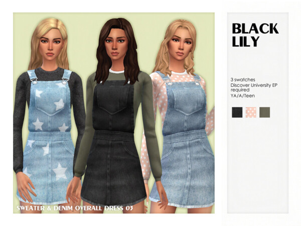 Sweater and Denim Overall Dress 03 from TSR