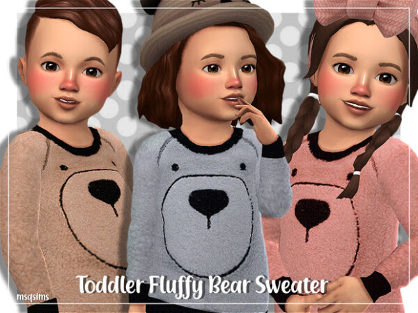 Toddler Fluffy Bear Sweater from MSQ Sims