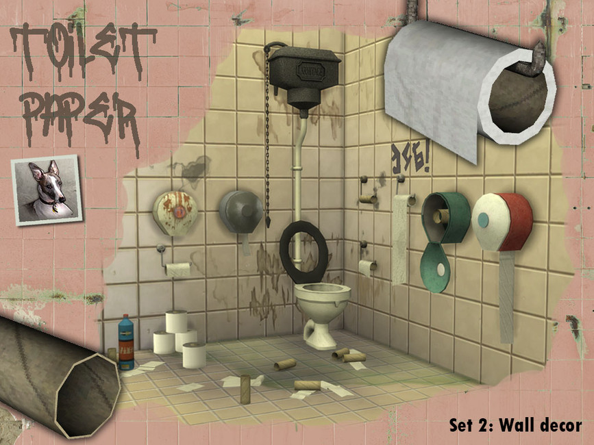Toilet Paper - Set 2 Wall Decor by Cyclonesue from TSR • Sims 4 Downloads