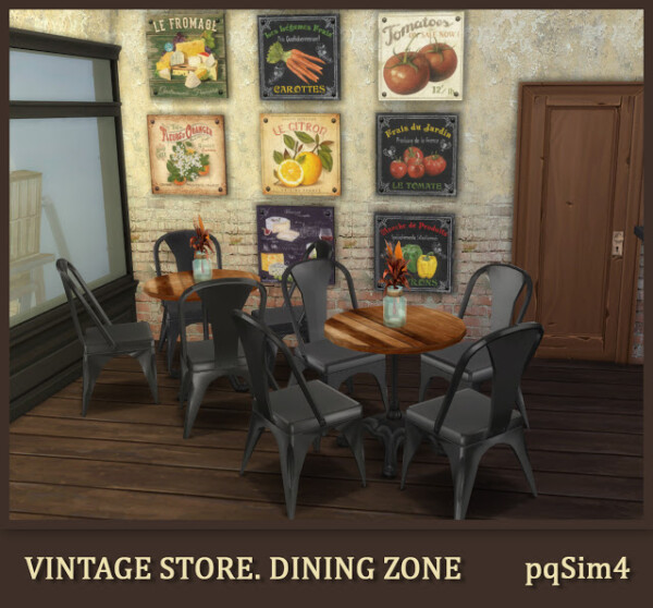 Vintage Store Dining Zone from PQSims4