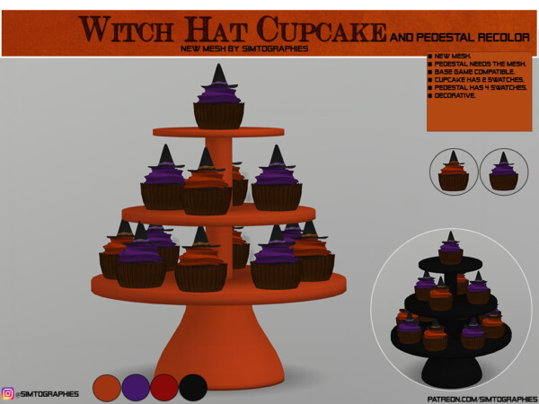 Witch Hat Cupcake and The Flintstones Costume from Simtographies