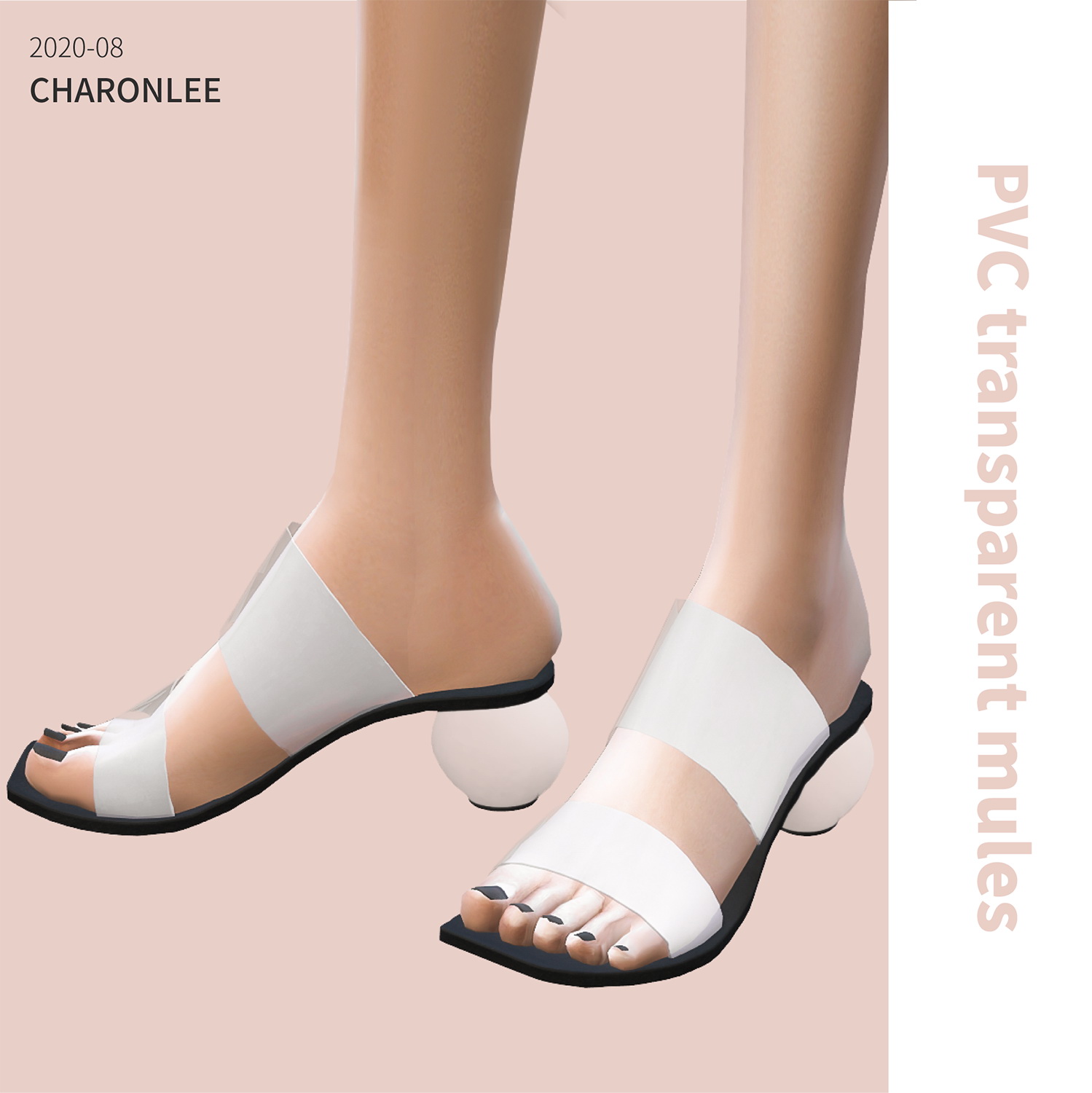 Transparent high heel mules from Charonlee