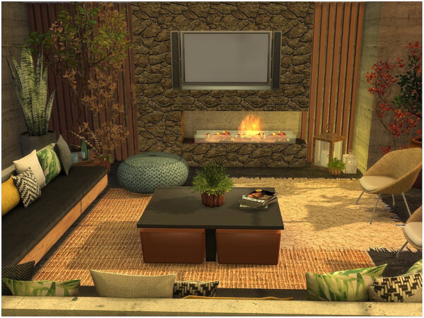 tropical living room sims 4