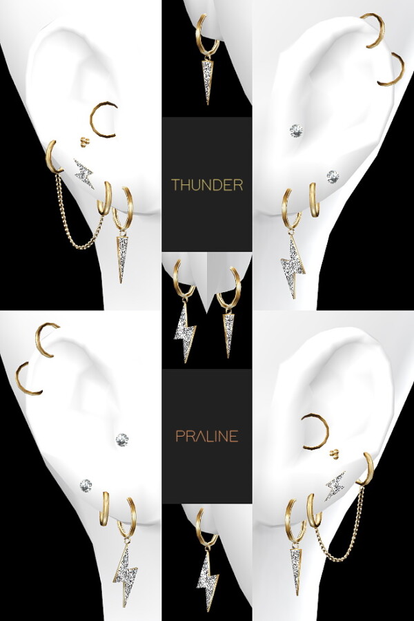 Thunder Ear Piercing Set from Praline Sims
