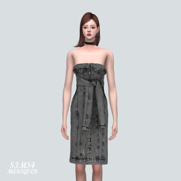 YY Denim Midi Dress from SIMS4 Marigold