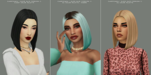 Glow Hair from Candy Sims 4