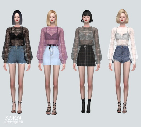 GG See Through Blouse from SIMS4 Marigold