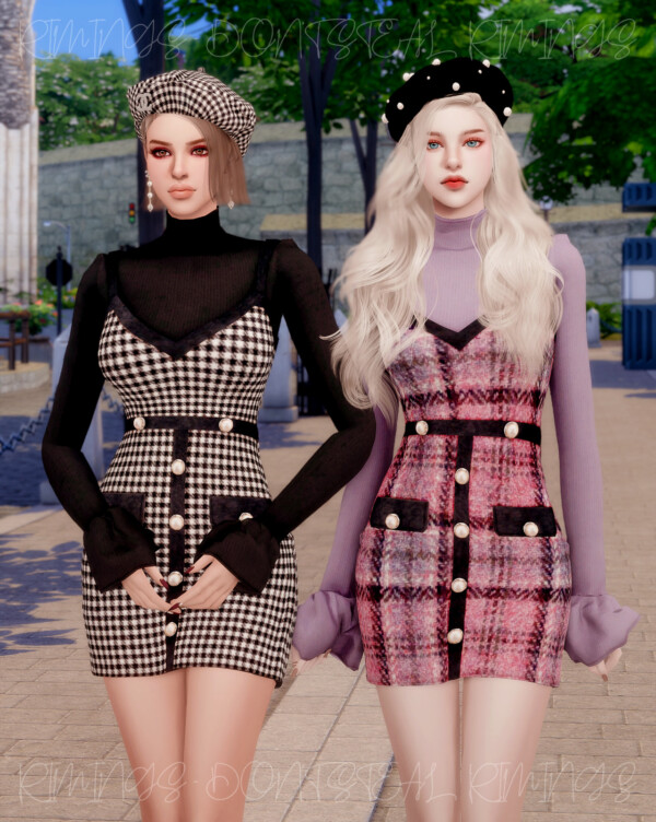 Turtleneck and Tweed Bustier Dress from Rimings