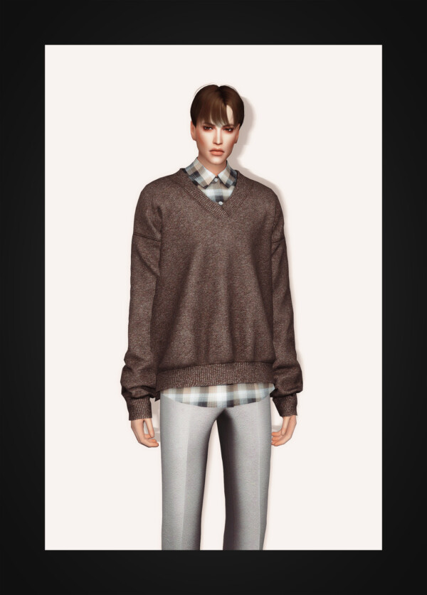 V-Neck Sweater and Shirt II from Gorilla • Sims 4 Downloads