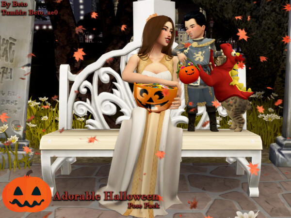 Adorable Halloween Pose Pack by Beto ae0 from TSR