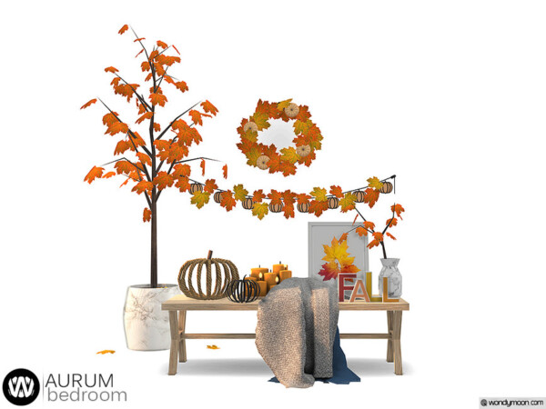 Aurum Bedroom Decorations by wondymoon from TSR